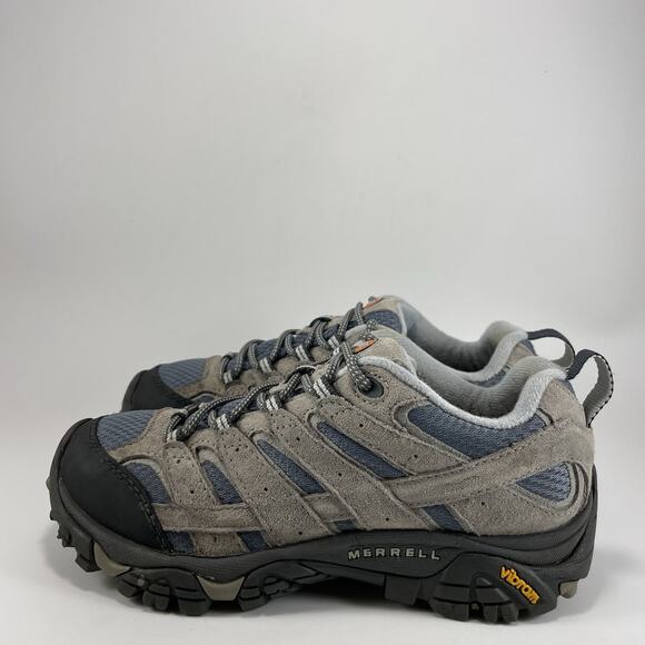Merrell Moab Ventilator Low Hiking Boots Womens Size 6.5 Gray Suede Vibram - Picture 3 of 10